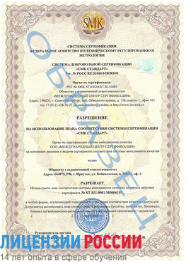 Образец разрешение Раменское Сертификат ISO 50001